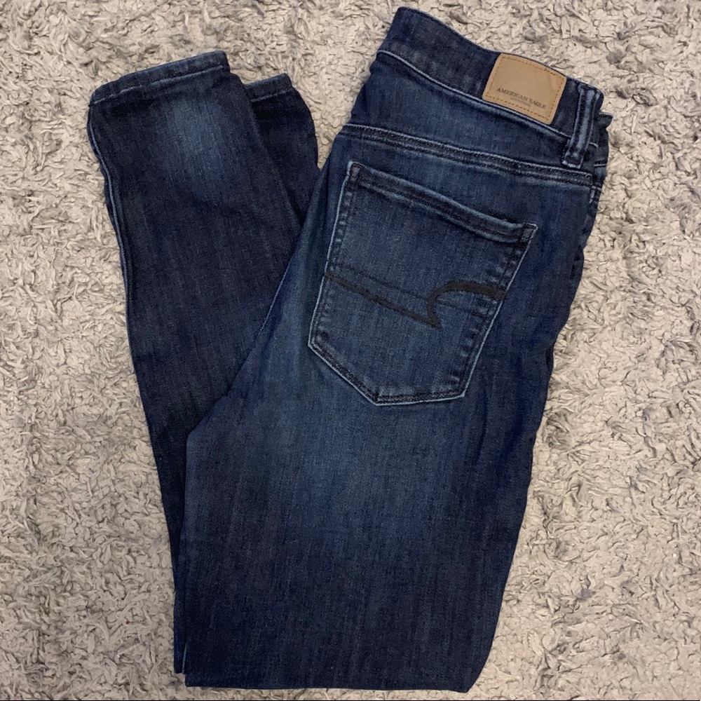 AEO Dark Wash Super Hi-Rise Jegging Skinny Jeans